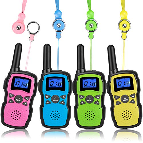 Wishouse Walkie Talkies for Kids 4 Packs,Two Way Radio Family Talkabout for Adults Long Range,Outdoor Camping Fun Toys Birthday Present Xmas Gifts for 3 4 5 6 7 8 9 10 Year Old Girls Boys (No Battery)