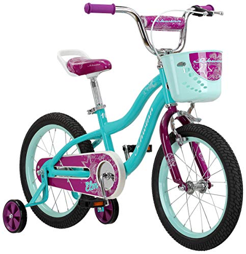 Schwinn Elm Girls Bike for Toddlers and Kids, 16-Inch Wheels, Teal