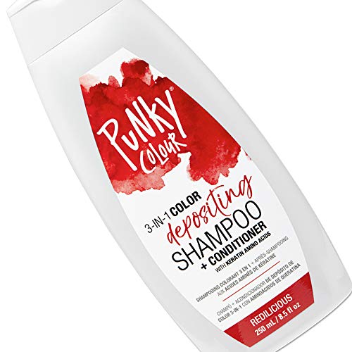 Punky Redilicious 3-in-1 Color Depositing Shampoo & Conditioner with Shea Butter and Pro Vitamin B that helps Nourish and Strengthen Hair, 8.5 oz