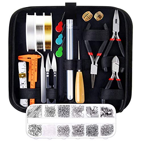 WUWEOT Jewelry Making Supplies Kit, Jewelry Repair Tools with Accessories, Jewelry Making Tools, Beading Wires and Jewelry Findings for Adult and Beginners