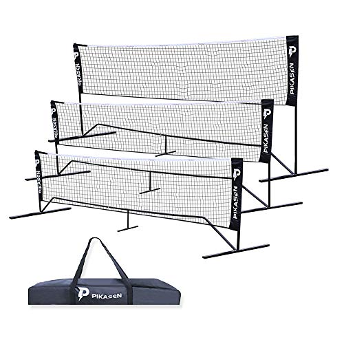 PIKASEN Net for Badminton，Pickleball,Tennis, Soccer Tennis, Kids Volleyball for Indoor or Outdoor Court, Beach, Driveway Portable and Fast Assembly and Carry Bag Included (20)