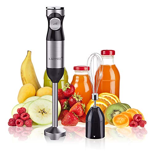 Hand Blender Mixer,Mini Electric Stick with Egg Whisk,Multi-Speed Control & Safety Child Lock For Baby Food,Fruits,Sauces and Soup