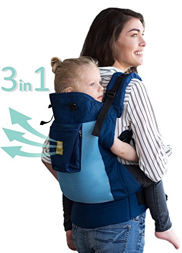 LÍLLÉbaby CarryOn Airflow 3-in-1 Ergonomic Toddler and Child Carrier, Blue/Aqua - 20 to 60 lbs