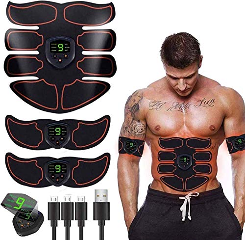 ABS Stimulator Ab Machine,Ab Stimulator EMS Portable Rechargeable Gym Abs Workout Equipment and Home Office Fitness Ab Belt Equipment for Abdomen