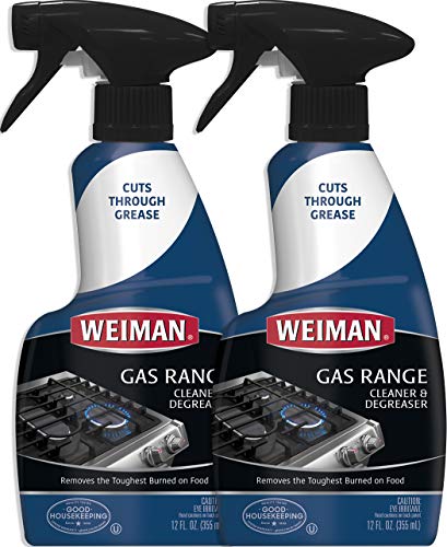 Weiman Gas Range Cook Top Cleaner and Degreaser - 12 Ounce 2 Pack - Packaging May Vary