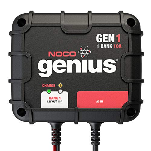 NOCO Genius GEN1, 1-Bank, 10-Amp (10-Amp Per Bank) Fully-Automatic Smart Marine Charger, 12V Onboard Battery Charger And Battery Maintainer