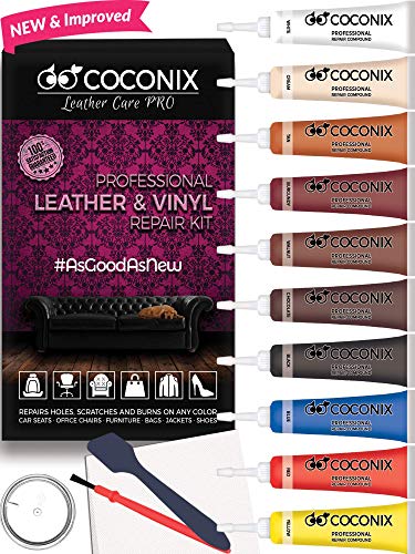 Coconix Vinyl and Leather Repair Kit - Restorer of Your Furniture, Jacket, Sofa, Boat or Car Seat, Super Easy Instructions to Match Any Color, Restore Any Material, Bonded, Italian, Pleather, Genuine