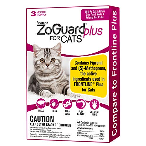 ZoGuard Plus Flea and Tick Prevention for Cats, Over 1.5 lbs (3 Dose)