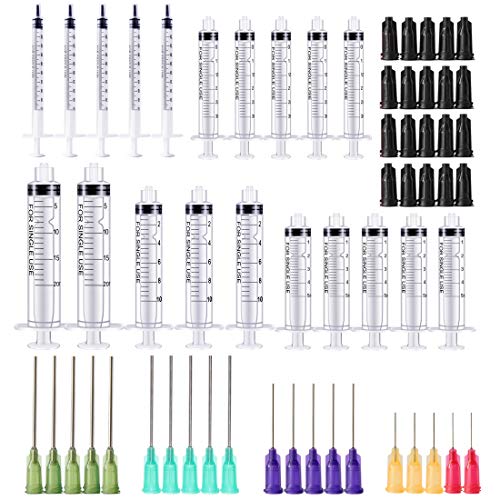 BSTEAN Syringe Blunt Tip Needles Caps Refilling and Measuring E-Juice, E-Liquids, E-cigs, Adhesives, Vape, Oil or Glue Applicator (Pack of 20)