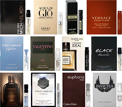 Best Selling Designer Fragrance Sampler for Men - Lot x 12 Cologne Vials