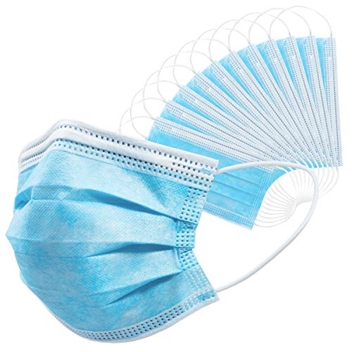 Disposable Face Masks 50 PCS 3Ply Breathable & Comfortable Filter Safety Mask for Adult, Men, Women, Indoor, Outdoor Use