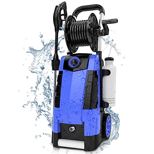 TEANDE 3800PSI Electric Pressure Washer, 2.8GPM High Pressure Power Washer 1800W Machine for Cars Fences Patios Garden Cleaning Hose Reel