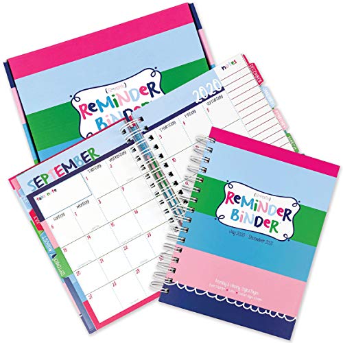 Reminder Binder 2020-2021 18-Month Planner + 361 Planner Stickers | Weekly & Monthly Views | Hard Cover | Elastic Closure | Monthly Divider Tabs | Pockets | to-Do Lists | Keepsake Box