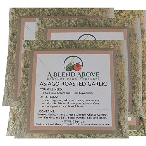 A Blend Above Asiago Roasted Garlic Dip Mix Mixed Seasonings Packet, 1 oz (3 Pack)