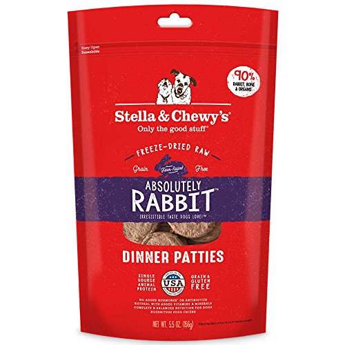 Stella & Chewy's Freeze Dried Dog Food for Adult Dogs, Rabbit Dinner, 5.5-Ounce Bag