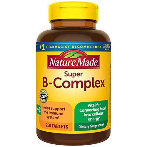 Nature Made Super B-Complex Tablets with Vitamin C, 250 Count for Metabolic Health† (Packaging May Vary)