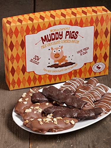 Variety Gourmet Chocolate Covered Bacon 'Muddy Pigs' Gift Box 12 oz.