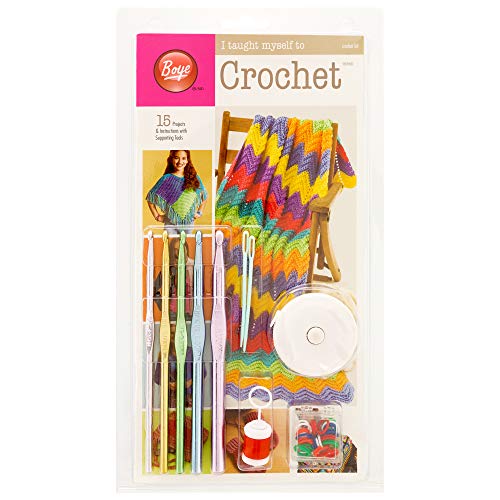 Boye Learn to Crochet Arts and Crafts Kit with 15 Projects and Supplies