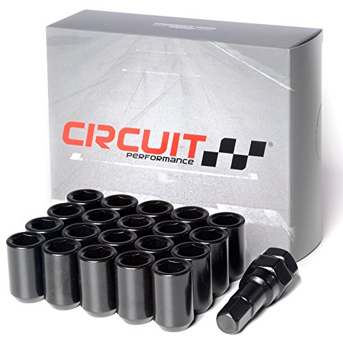 Circuit Performance Tuner Key Acorn Lug Nuts Black 12x1.5 Forged Steel (20pc + Tool)