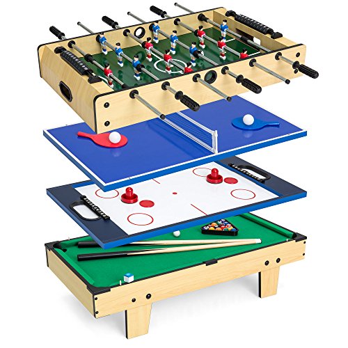 Best Choice Products 4-in-1 Game Table w/Pool Billiards, Air Hockey, Foosball and Table Tennis