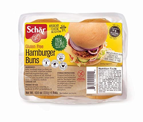 Schar Gluten Free Hamburger Buns 10.6oz 3 Pack - 12 Rolls