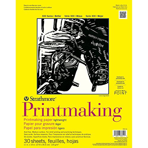 Strathmore 333-11 300 Series Printmaking, Lightweight, 11'x14' Glue Bound, 30 Sheets