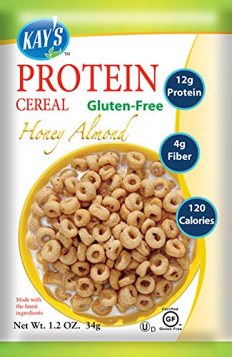 Kay's Naturals Protein Cereal, Honey Almond, Gluten-Free, Low Carbs, Low Fat, All Natural Flavorings, 1.2 oz (Pack of 6)