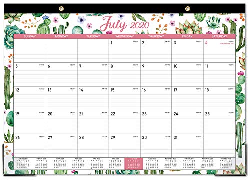 2020-2021 Desk Calendar - 18 Months Desk Calendar, 17' x 12', Monthly Desk or Wall Calendar, July 2020 - December 2021, Large Ruled Blocks Perfect for Planning and Organizing for Home or Office
