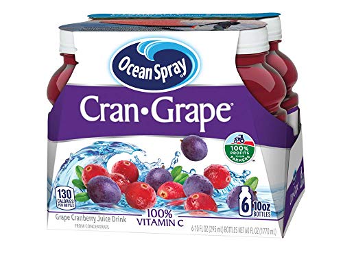 Ocean Spray Juice Drink, Cran-Grape, 10 Ounce Bottle (Pack of 6)