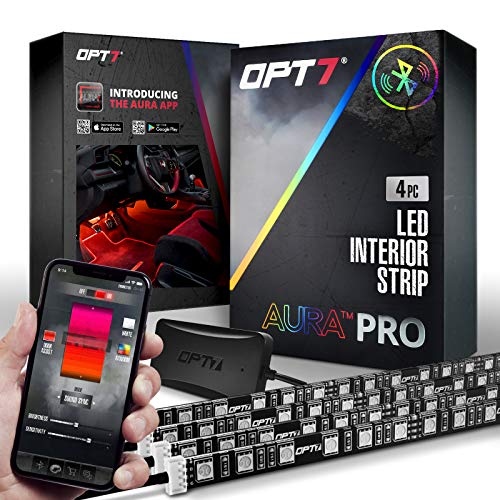 OPT7 4pc Kit Aura PRO Bluetooth Smart-Color LED Strip Interior Lighting Kit-4pc-App Enabled-iOS & Android