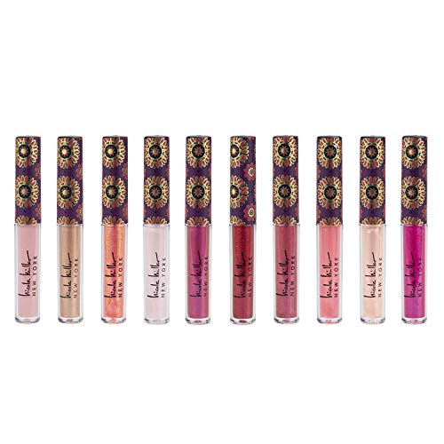 Nicole Miller 10 Pc Lip Gloss Collection, Shimmery Lip Glosses for Women and Girls, Long Lasting Color Lip Gloss Set with Rich Varied Colors (Purple)