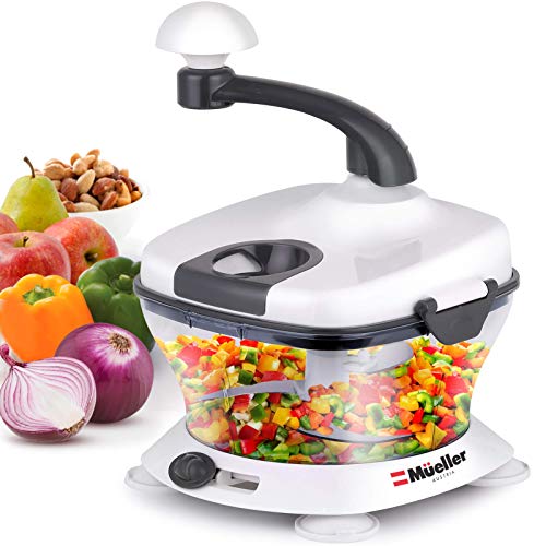 Mueller Ultra Heavy Duty Chopper/Cutter, Fastest, Easiest to Use, Chops Everything, Vegetable, Nuts, Herbs with Built-In Egg White Separator