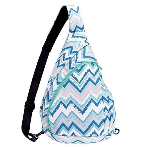 Sling Bag Backpack Shoulder Crossbody Backpack for Women & Men - Multipurpose Rope Bag Casual Daypack for Outdoor Travel Hiking Cycling (Wave)