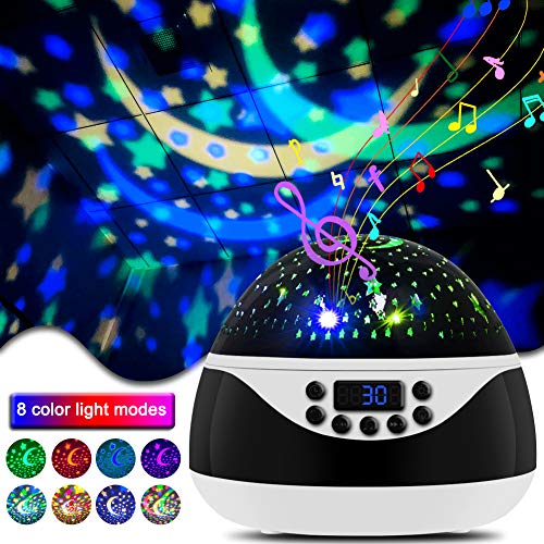 CrazyFire Star Night Lights Projector for Kids, Baby Night Light with Timer & Music and Remote Control, 8 Light Color Changing Starry Projector Light for Kids Baby Bedroom Nursery Decor