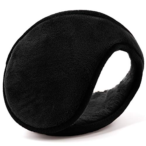 HIG Ear Warmers for Men & Women Classic Fleece Unisex Winter Warm Earmuffs (Black)