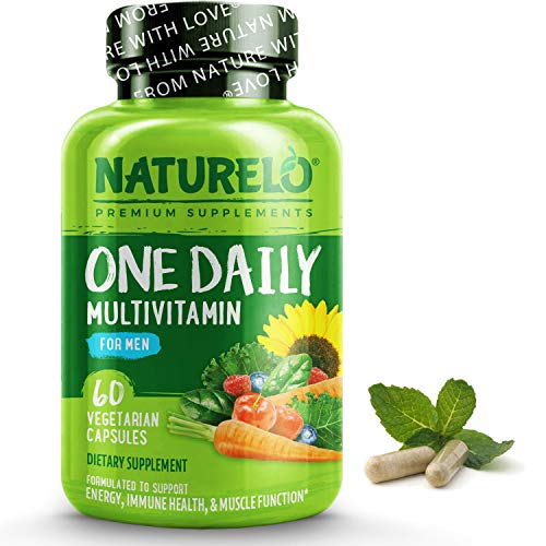 NATURELO One Daily Multivitamin for Men - with Whole Food Vitamins & Organic Extracts - Natural Supplement - for Energy, General Health - Non-GMO - 60 Capsules | 2 Month Supply