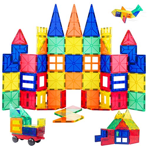 ORRENTE Magnetic Blocks, Magnetic Building Blocks Set for Boys/Girls, Magnetic Tiles Educational STEM Toys for Kids/Toddlers, 60 Piece