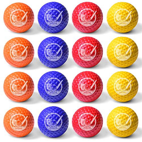 GoSports Foam Golf Practice Balls - 16 Pack | Realistic Feel and Limited Flight | Use Indoors or Outdoors