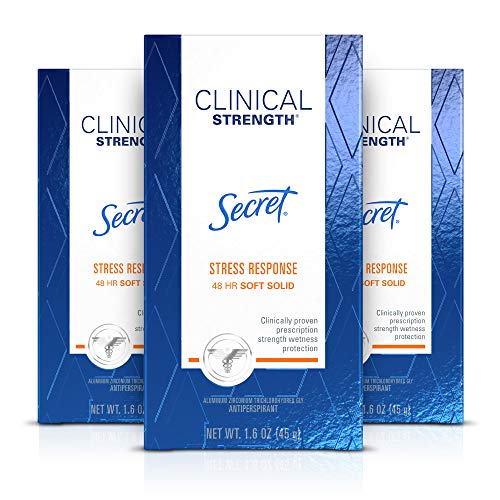 Secret Antiperspirant Clinical Strength Deodorant for Women, Soft Solid, Stress Response, 1.6 Oz, (Pack of 3)