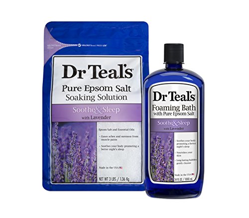 Dr Teal's Epsom Salt Soaking Solution and Foaming Bath with Pure Epsom Salt, Lavender