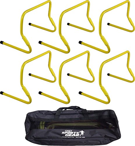 Sportsgearsus Set of 6 Adjustable Agility Hurdle Set 6'-12' with Carry Bag