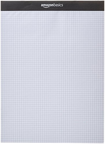 AmazonBasics Quad-Ruled Paper Pad - Pack of 2, 8.5 Inch x 11.75 Inch