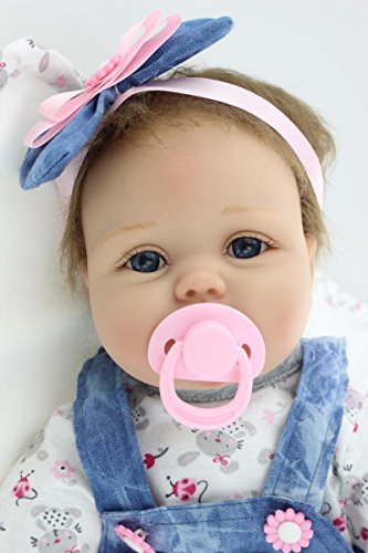 22'' Baby Reborn Dolls Girls Silicone Realistic Newborn Toddler Life Like Live Babies That Look Real Eyes Open boy (Madelyn)