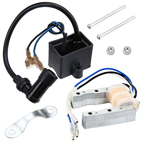 QAZAKY CDI Ignition Coil + Magneto Coil for 49cc 50cc 60cc 80cc 2-Stroke Engines Motor Motorized Bicycle Bike