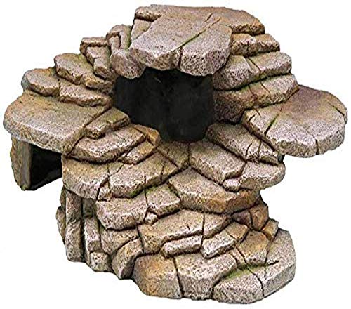 Penn-Plax Shale Step Ledge and Cave Hide-Out Medium Aquarium Resin