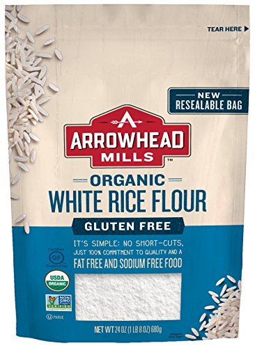 Arrowhead Mills Organic White Rice Flour, Gluten Free, 24 Ounce Bag (Pack of 6)