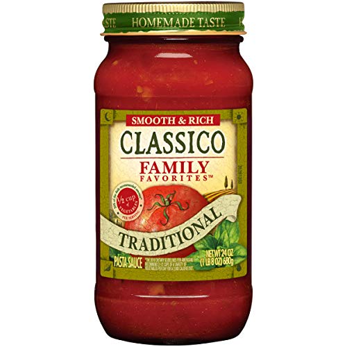 Classico Family Favorites Traditional Pasta Sauce (24 oz Jars, Pack of 8)