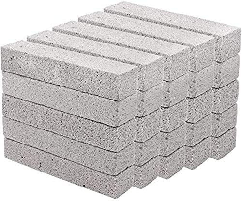 Hatoku 25 Pieces Pumice Stones for Cleaning Grey Pumice Scouring Pad Pumice Stick Cleaner for Removing Toilet Bowl Ring, Bath, Kitchen, Pool, Household Cleaning (5.9 x 1.4 x 0.9 Inches)
