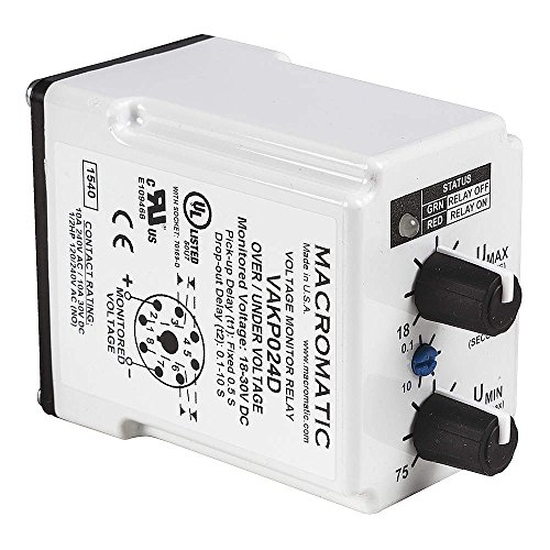 Voltage Monitoring Relay, VA Series, DPDT, 10 A, Socket, 240 VAC, Quick Connect