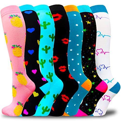 Compression Socks for Women & Men(1/3/7/8 PACK) - Best for Running,Medical,Nurse,Travel,Cycling-20-30mmHg